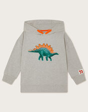 Dinosaur Hoodie, Grey (GREY), large