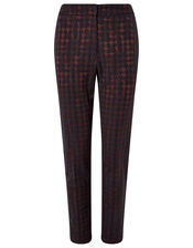 Harriet Houndstooth Jacquard Trousers, Red (BURGUNDY), large