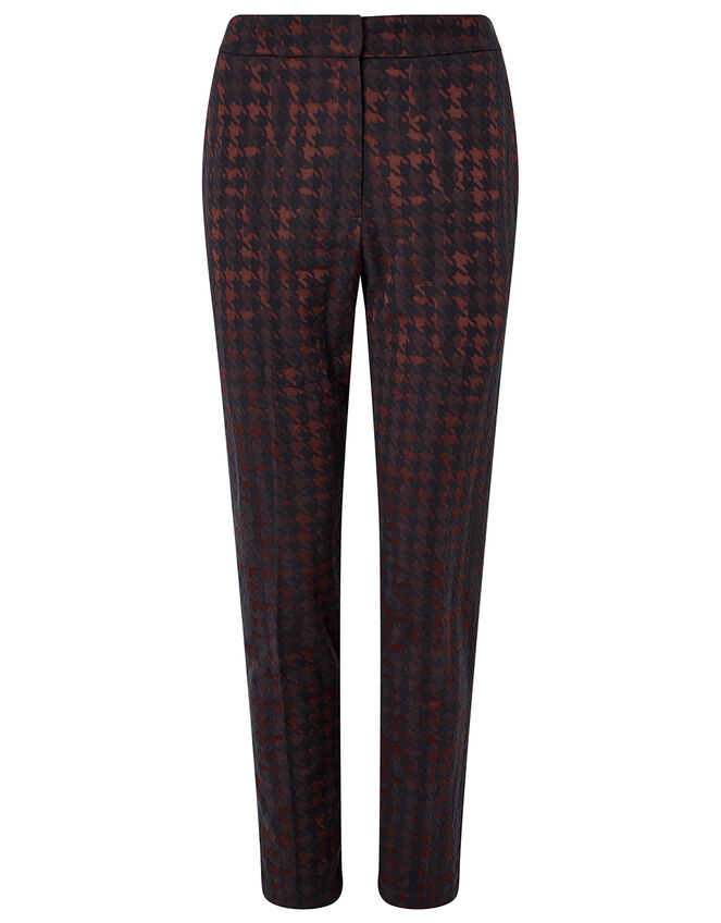 Harriet Houndstooth Jacquard Trousers, Red (BURGUNDY), large