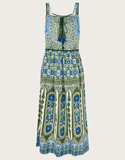 Heritage Print Lace Trim Dress, Green (KHAKI), large
