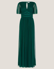 Emily Short Sleeve Tulle Bridesmaid Dress, Green (DARK GREEN), large