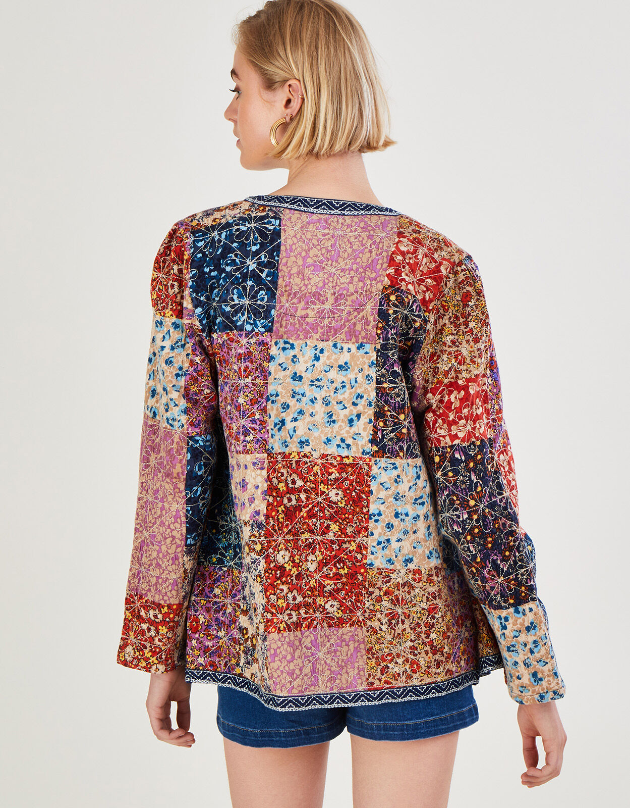 Print Patchwork Jersey Jacket Multi