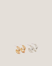 2-Pack Twist Hoop Earrings, , large