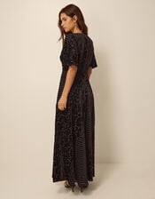 Adeline Devor&eacute; Polka Dot Maxi Dress, Brown (CHOCOLATE), large