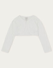 Emilia Lace Scallop Cardigan, Ivory (IVORY), large