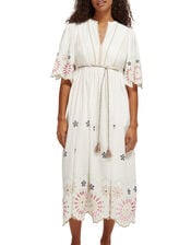 Scotch and Soda Broderie Maxi Dress, White (WHITE), large