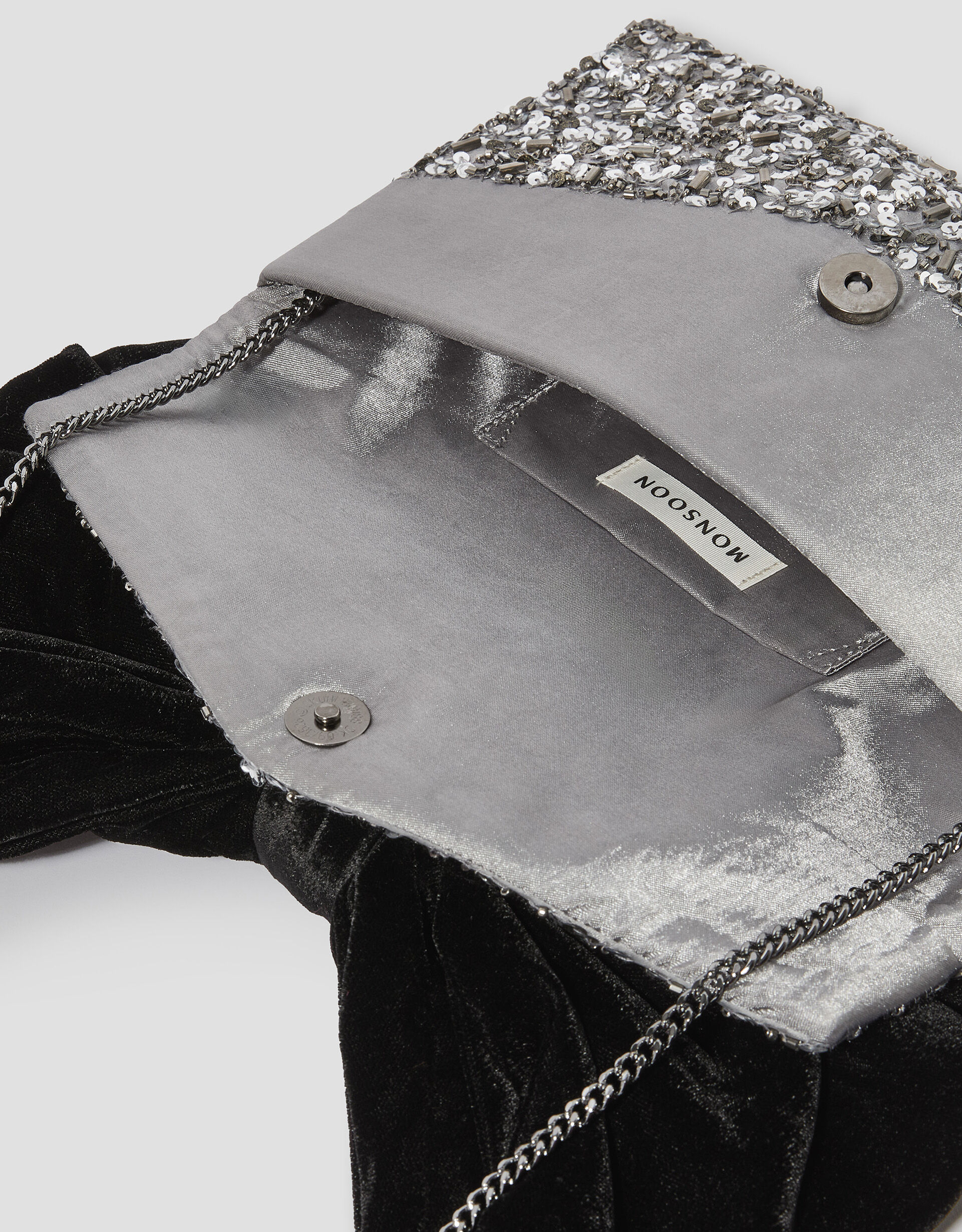 Silver embellished clutch bag cheap