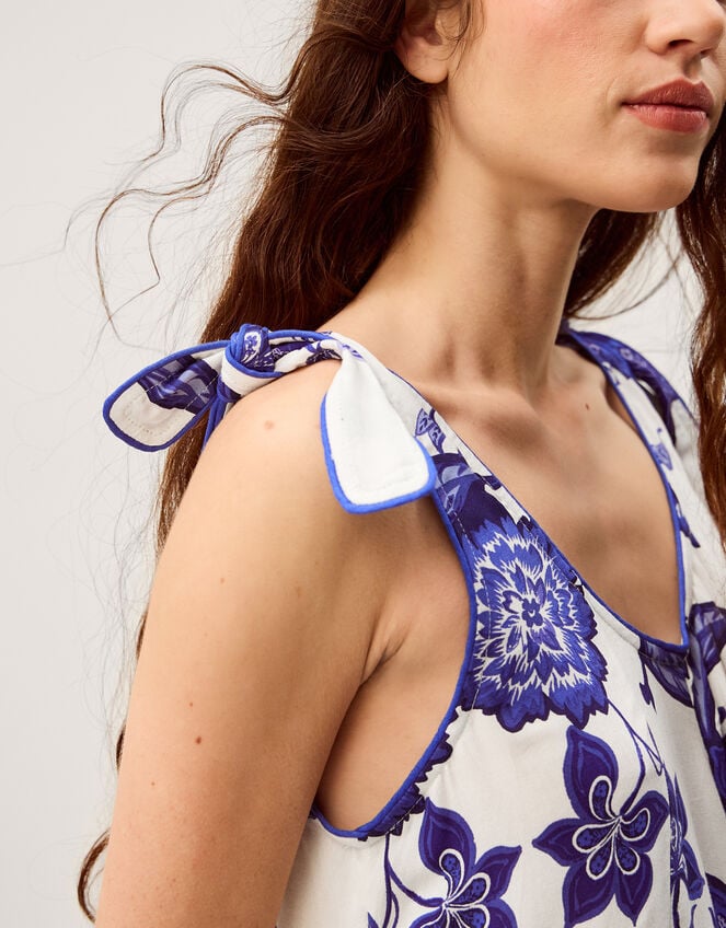 Gloria Floral Culotte Jumpsuit, Blue (BLUE), large