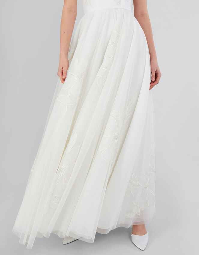 Donna Embroidered Bandeau Maxi Wedding Dress, Ivory (IVORY), large