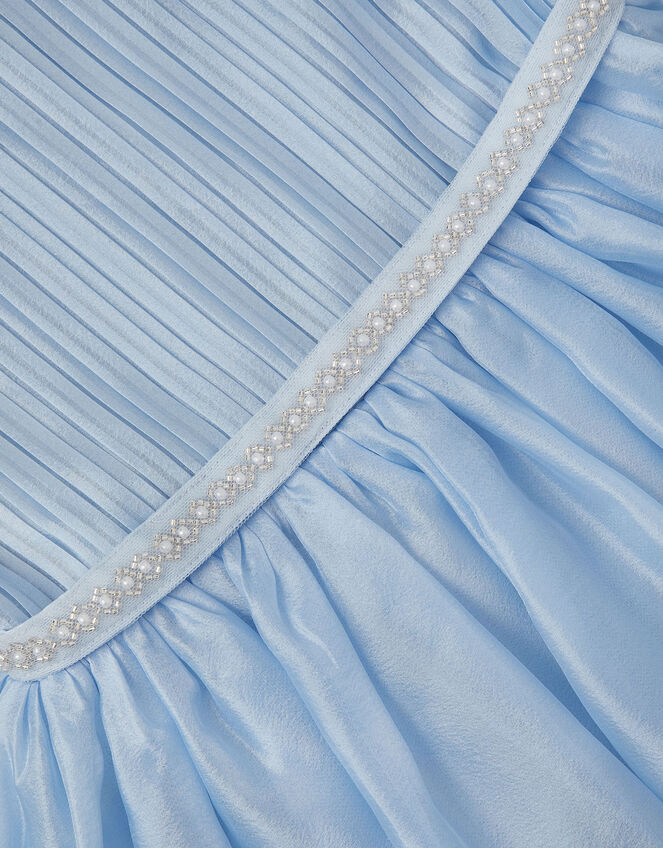 Dani Beaded Belt Party Dress, Blue (BLUE), large