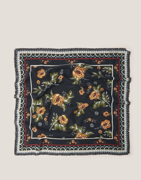 Rosalie Square Floral Print Scarf, , large