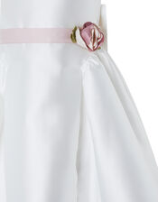 Pearl Duchess Occasion Dress in Recycled Polyester, Ivory (IVORY), large