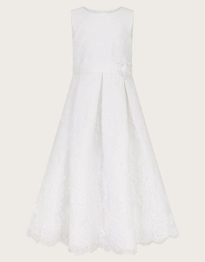 Lola Lace Communion Dress, White (WHITE), large