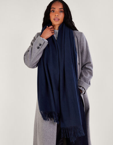 Soft-Touch Woven Scarf, Blue (BLUE), large