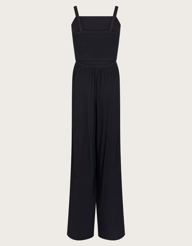 Strappy Embroidered Jumpsuit, Black (BLACK), large