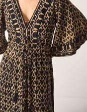 Arti Print Midi Kaftan, Black (BLACK), large