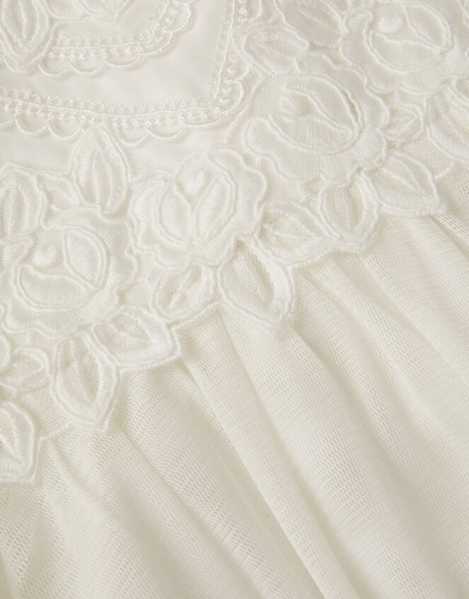 Baby Floella Floral Lace Dress, Ivory (IVORY), large