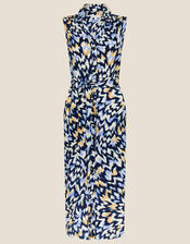 Zig Zag Button Down Dress, Blue (BLUE), large