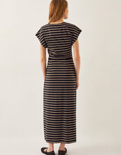 Sanya Stripe Jersey Maxi Dress, Black (BLACK), large