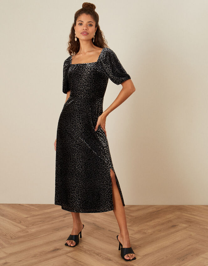 Annie Animal Devore Dress, Black (BLACK), large
