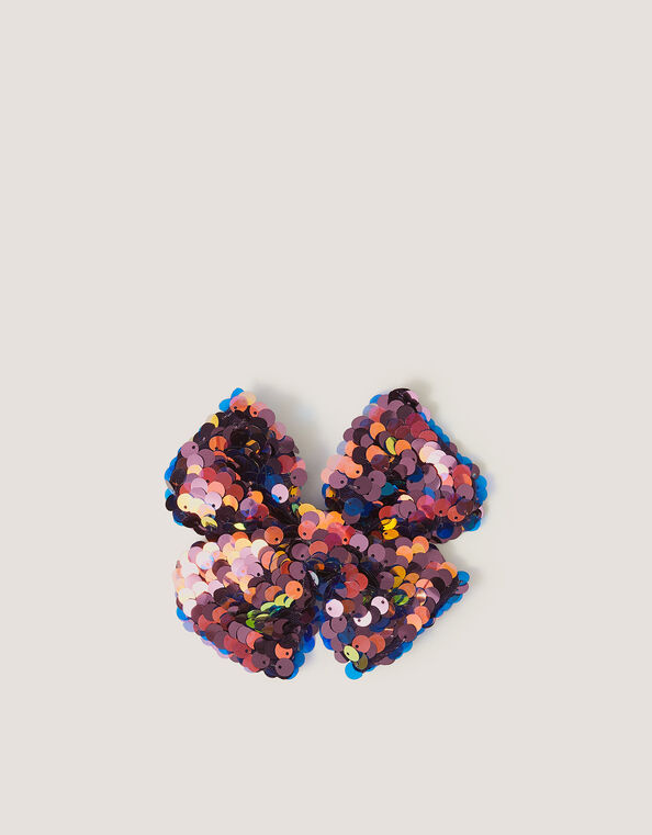 Sequin Bow Hair Clip, , large