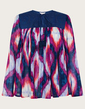 Premium Ikat Print Jacket, Purple (PURPLE), large