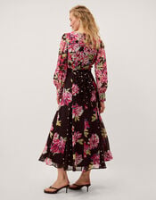 Kiri Floral Print Maxi Dress, Black (BLACK), large