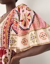 Patti Flutter Sleeve Tile Print Maxi Dress, DARK PINK, large