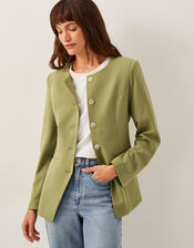 Adeline Shoulder Pad Suit Jacket, Green (GREEN), large