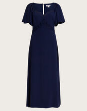 Charlotte Crepe Maxi Dress, Blue (NAVY), large