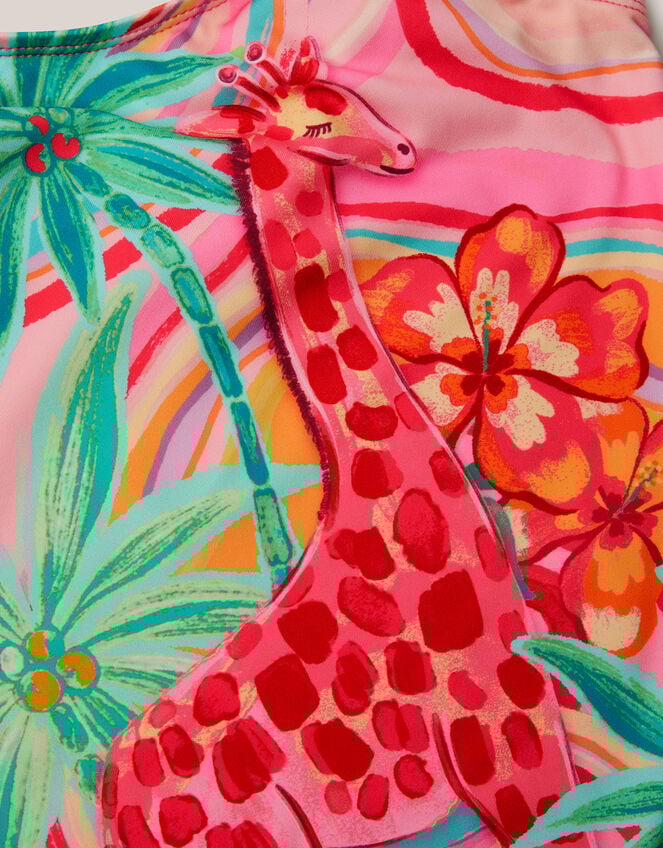 Giraffe Print Swimsuit, Orange (ORANGE), large