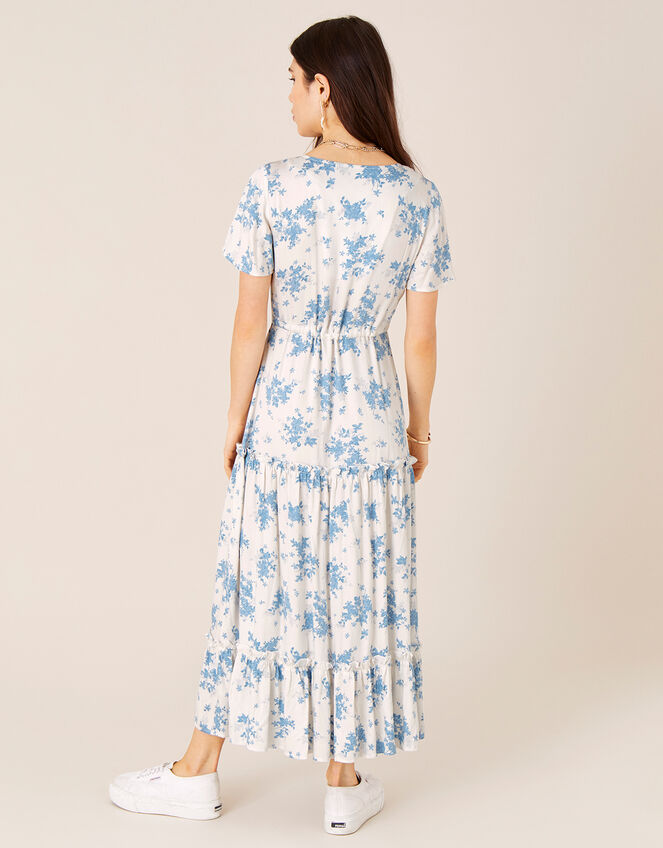 Floral Midi Dress in LENZING™ ECOVERO™, Ivory (IVORY), large