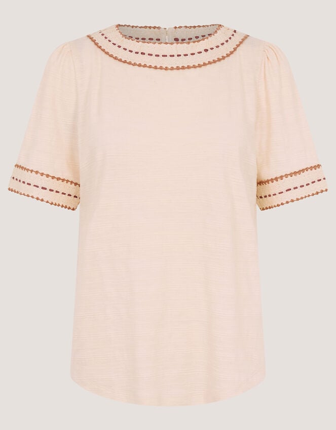 Tina Trim Jersey T-Shirt, Ivory (IVORY), large
