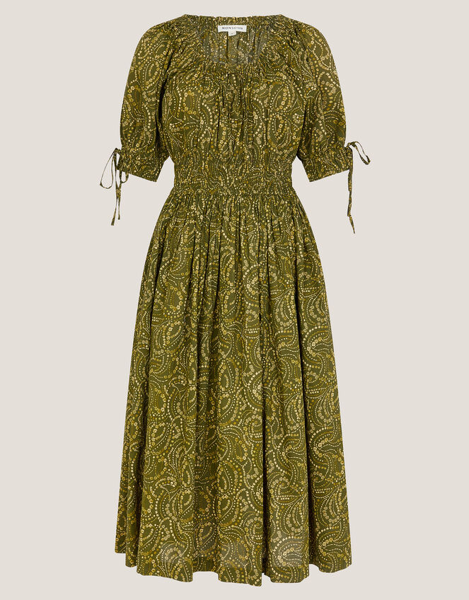 Delma Paisley Print Midi Dress, Green (GREEN), large
