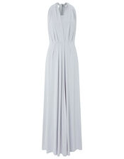 Natasha Jersey Maxi Multiway Bridesmaid Dress, Silver (SILVER), large