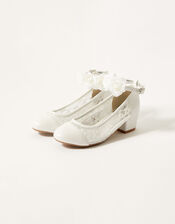 Flower Strap Lace Princess Shoes, Ivory (IVORY), large