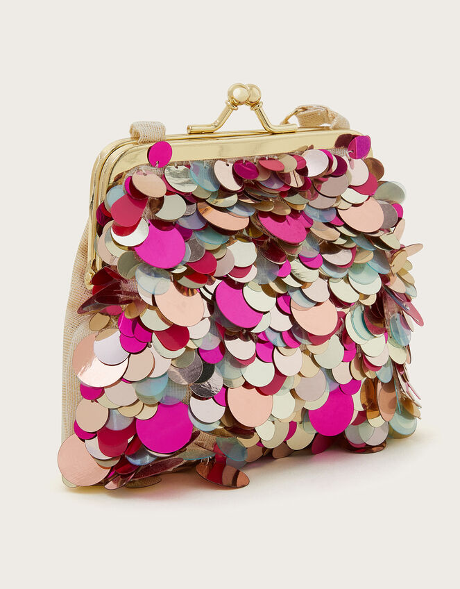 Sequin Clip Frame Mini Bag, , large