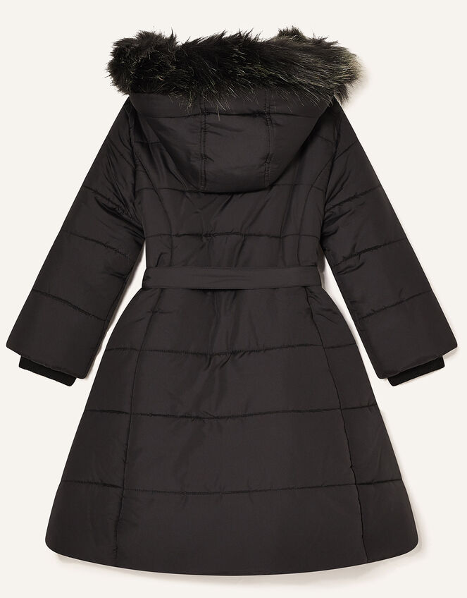 Longline Padded and Hooded Coat, Black (BLACK), large