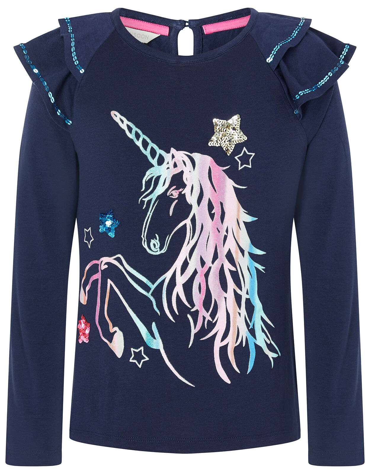 Rainbow Unicorn Long Sleeve Top Blue