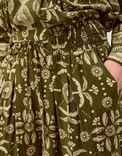 Thalia Floral Print Wide Leg Trousers, Green (GREEN), large