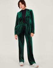 Verity Velvet Single Breasted Jacket, Green (GREEN), large