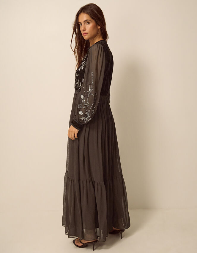 Josephine Embellished Maxi Dress , Brown (CHOCOLATE), large