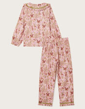 Woodland Print Long Pyjamas Set, Pink (PINK), large