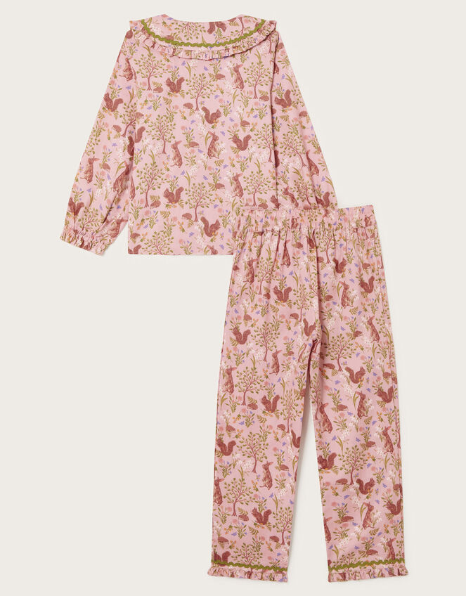 Woodland Print Long Pyjamas Set, Pink (PINK), large