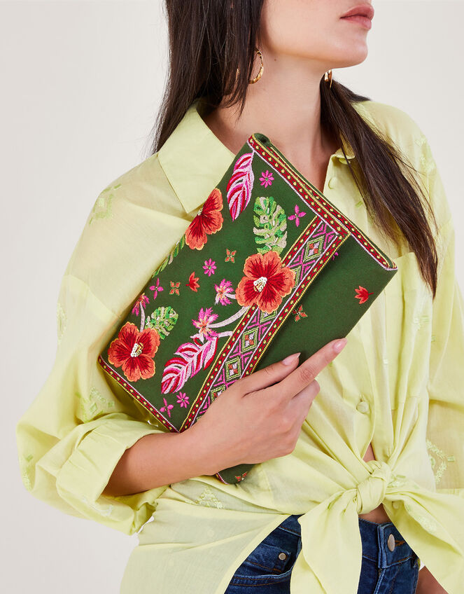 Embroidered Cross-Body Bag, , large
