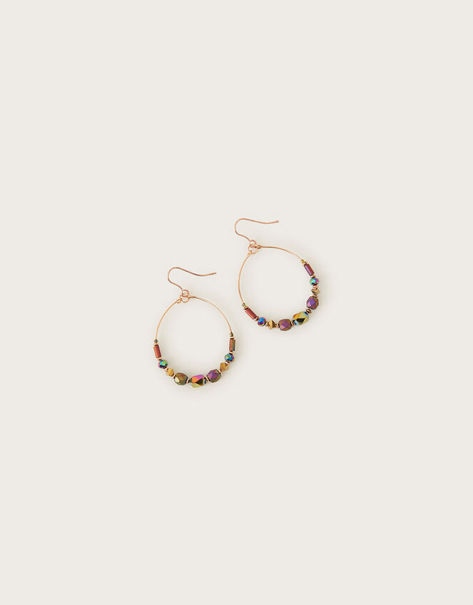 Beaded Hoop Earrings, , large