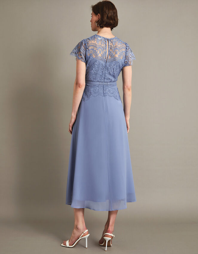 Monica Lace Midi Dress, Blue (BLUE), large