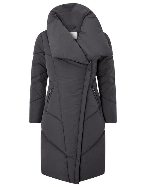 Dhalia Long Padded Coat in Recycled Fabric Grey Women's Coats