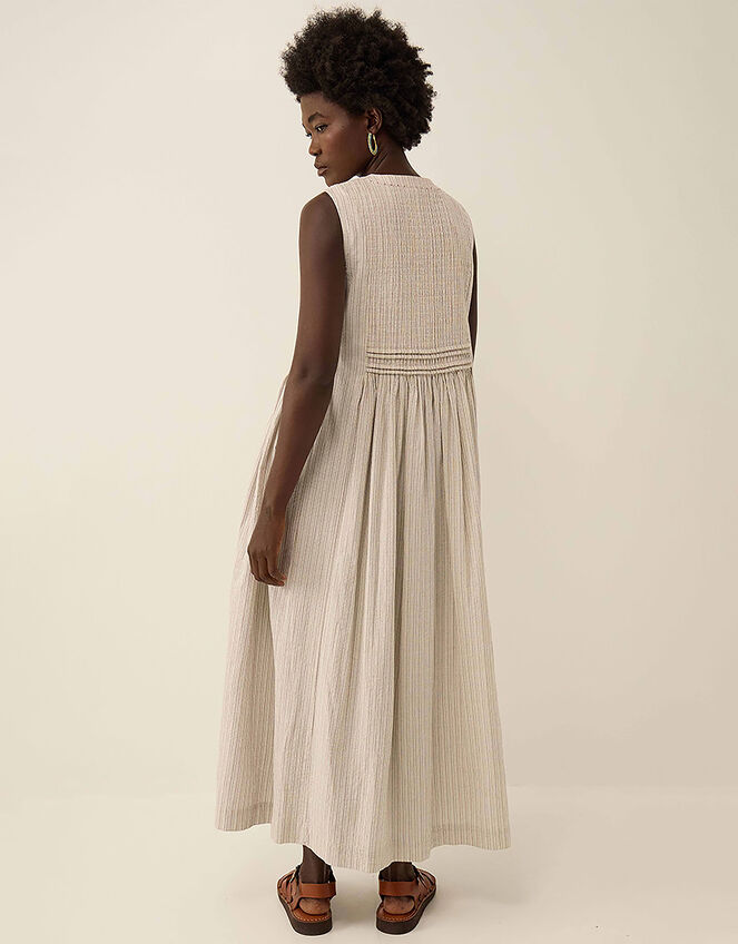 East Zoe Yarn-dyed Textured Cotton Dress, Ivory (IVORY), large