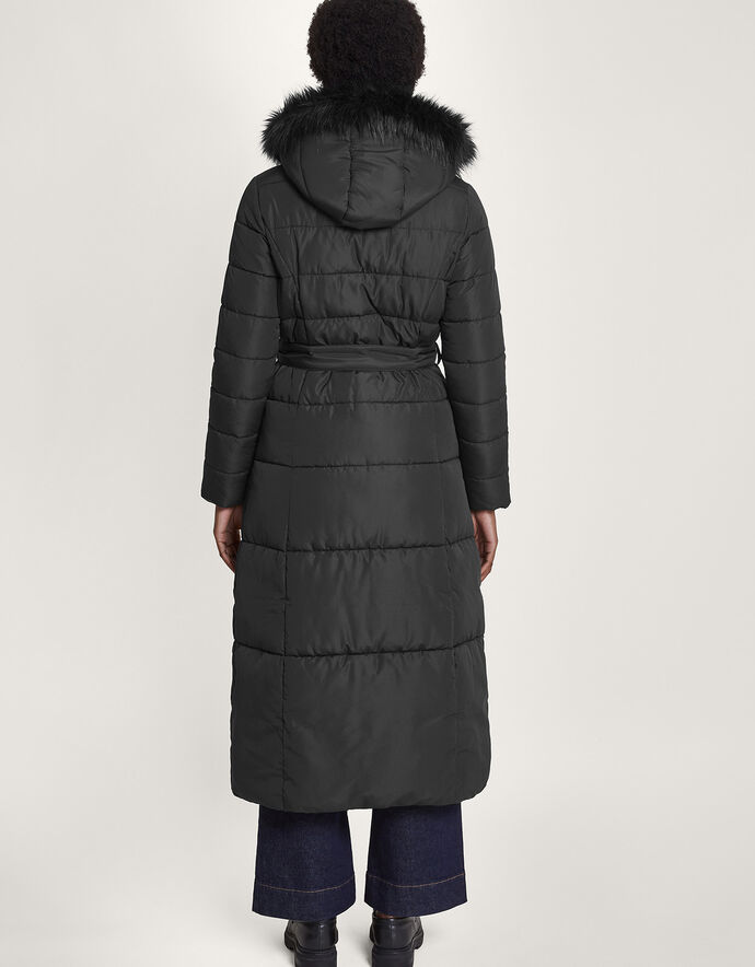 Morgan Hooded Padded Maxi Coat Black | Women's Coats | Monsoon UK.